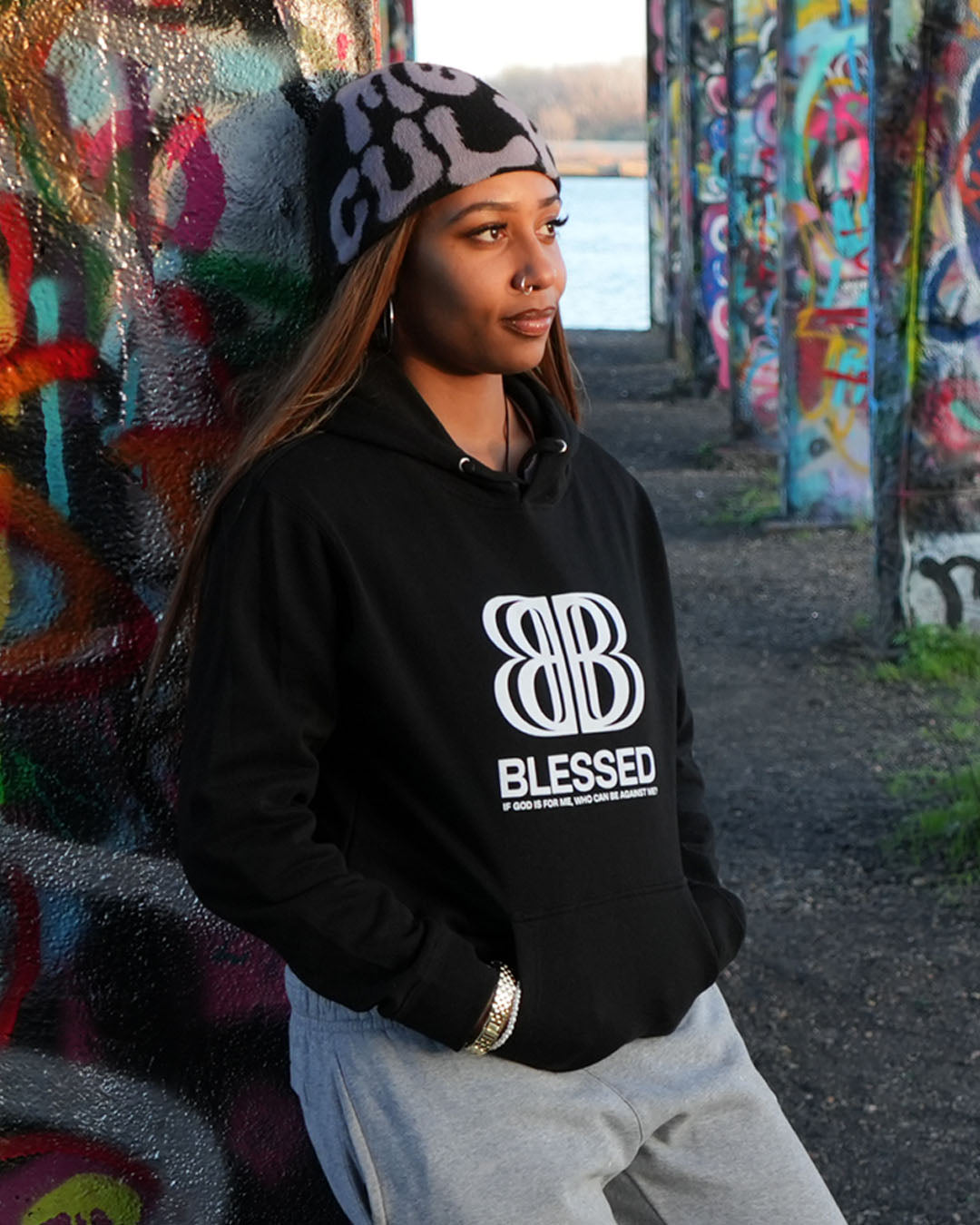 BLESSED-BLK MIDWEIGHT HOODIE