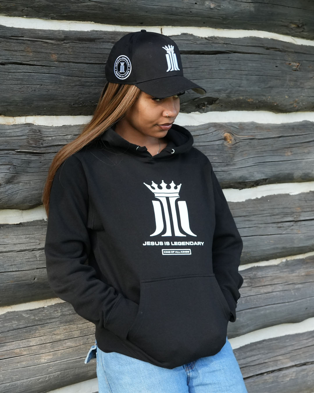 JESUS IS LEGENDARY (KING OF ALL KINGS)-BLK MIDWEIGHT HOODIE